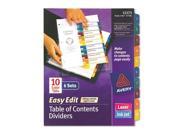 Avery Ready Index Customizable Easy Edit Table of Contents Multicolor Dividers AVE12173