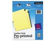 Avery Preprinted Black Leather Tab Dividers with Copper Reinforced Holes AVE25181