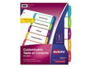 Avery Ready Index Customizable Table of Contents Multicolor Dividers AVE11840