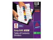 Avery Ready Index Customizable Easy Edit Table of Contents Multicolor Dividers AVE12172