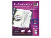 Avery Ready Index Customizable Table of Contents Black White Dividers AVE11142