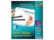 Avery Index Maker Print Apply Clear Label Unpunched Dividers for Binding Systems AVE11431