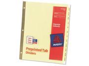 Avery Preprinted Laminated Tab Dividers with Gold Reinforced Binding Edge AVE11307