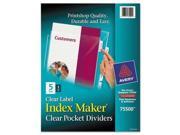 Avery Index Maker Print Apply Clear Label Sheet Protector Dividers AVE75500