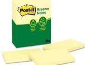 Post it Notes Greener Original Recycled Note Pads MMM655RPYW