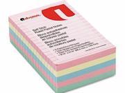 Universal One Standard Self Stick Pastel Color Note Pads UNV35616