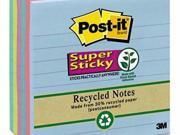 Post it Notes Super Sticky Recycled Notes in Bora Bora Colors MMM6756SST