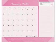 Brownline Pink Ribbon Monthly Desk Pad Calendar REDC1832PNK