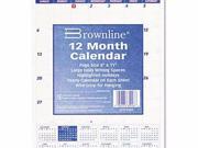 Brownline Twin Wirebound Wall Calendar One Month per Page REDC171101