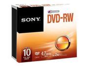 SONY 10DMW47SS DVD RW X 10 4.7 GB STORAGE MEDIA 10DMW47SS