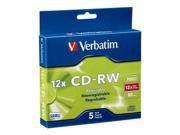 VERBATIM HIGH SPEED CD RW X 5 700 MB STORAGE MEDIA 95157