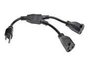 TRIPP LITE 1FT POWER CORD EXTENSION Y SPLITTER CABLE 5 15P TO 5 15R 10A 18AWG 1 POWER SPLITTER 1 FT P022 001 2