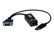 TRIPP LITE USB SINGLE SERVER INTERFACE UNIT VIRTUAL MEDIA KVM SWITCH HD15 USB RJ45 KVM EXTENDER B078 101 USB 1