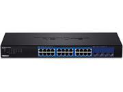 TRENDnet 28 Port Web Smart Switch with 24 x Gigabit Ports and 4 x 10G SFP Slots. Limited Life Time Warranty