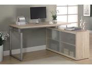 Monarch Specialties Natural Reclaimed Look L Shaped Desk I7235