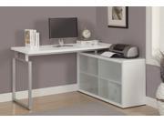 Monarch Specialties Hollow Core L Shaped Desk Frosted Glass i7035