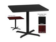 Flash Furniture 36 Inch Square Dining Table w/ Black or Maho