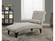 Monarch Specialties Sandstone Grey Maze Fabric Chaise Lounger I 8036