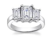1.75 ct Three Stone Emerald Cut Diamond Engagement Ring  in 