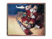 Coca-cola Santa And Train Tapestry Throw