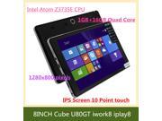 Cube U80GT iwork8 iplay8 1.8GHz Intel Z3735E Atom Quad Core Windows 8.1 INCH tablet pc 1GB RAM 16GB ROM Dual Camera BT WIFI HDMI OTG 1280*800 IPS Screen10 point