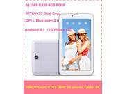 Sanei G701 7inch Phone Call Tablet PC Dual Core Android 4.2 2G GSM MTK6572 Bluetooth Capacitive Screen WIFI GPS Android Tablet 512MB RAM 4GB ROM