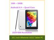 10.1 inch Quad-Core Android 4.4 tablet PC Allwinner A31S 1G ROM 16G HDMI Android Phablet Bluetooth 4.0 wifi Dual Camera 1024*600