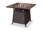 Import GAD1001B Fire Pit With Coffee Finish Tile Top and Electronic Ignition