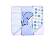 SpaSilk Hooded Towel Set - Blue Whale - 3-Pack