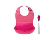 Oxo Tot On-the-go Bib And Spoon Set - Pink
