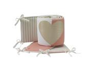 UPC 084122595200 product image for Lambs & Ivy Dawn Coral/Gold Heart 4 Piece Crib Bumper | upcitemdb.com