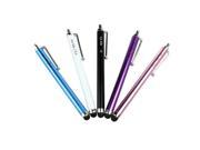 Kit Me Out US Pack of 5 Resistive / Capacitive Stylus Pens for HTC Flyer Tablet - Blue / White / Black / Purple / Pink