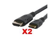 2 Pack 6 FT HDMI and HDMI Type C Mini Connector for HDTVs HD DVs Digital Cameras Game Consoles