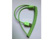 2 PACK COILED GREEN Color USB Cable 2.0 Type A Male to Micro B 5 pin Male for HTC Samsung LG