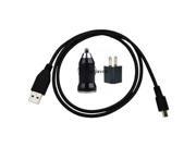 3 Piece USB Sync Cable USB Car Charger USB Travel Charger for Novatel Mifi 2200 Wireless Router