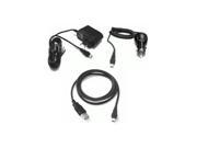 3 Piece Car Charger Travel Charger USB Cable for Garmin Nuvi 650