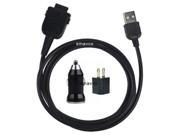 3 Piece USB Sync Charge Cable USB Car Charger USB Travel Charger for HP iPAQ RZ1715