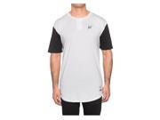 Huf Script Henley Tshirt White Black - Medium