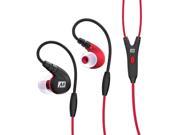 MEE audio M7P Secure Fit Sports In Ear Headphones with Mic Remote and Universal Volume Control Red