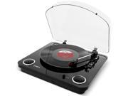 IONIT54BLK ION Audio Max LP 3 Speed Belt Drive Turntable with Built In Speakers 1 8 Aux Input Glossy Piano Black