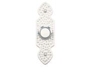 Heath Zenith 829LW Wired Push Button Hammered White Finish with Lighted Center Button