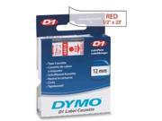 DYMO 45012 DYMO RED PRINT CLEAR LABEL 1 2 X 23 MOQ 5 UNITS
