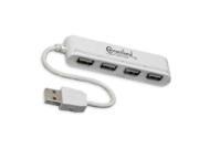 Connectland Mini 4 Port USB 2.0 White Hub with On Off Switches UH2 S04W White