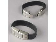 Deluxe Black Leather Wristband USB Flash Memory Drive 32GB