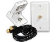 Jr Products Interior Exterior Cable TV Install Kit White 47815