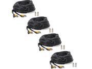 4 x 100ft CCTV BNC Video Power Cable DVR Surveillance Security Camera Wire Cord