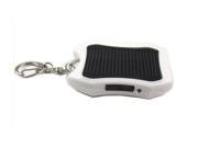 Curve solar power 3-LED flashlight keychain mobile charger for cellphone/tablet (White)