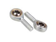 2pcs 0.39 Inner Bore Silver Male Metric Threaded Rod End Joint Bearing10mm