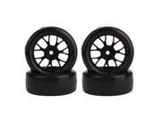 4x Black Y Type Wheel Rim Drift Tires for 1 10 Drift Car Plastic Light Weight