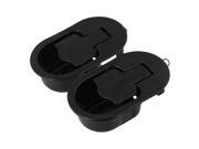 BQLZR Oval Shaped Recliners Handle DIY Furniture Parts High Bright Black Set of 2